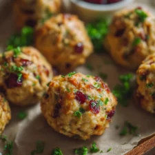 Festive Cranberry Turkey Stuffing Balls