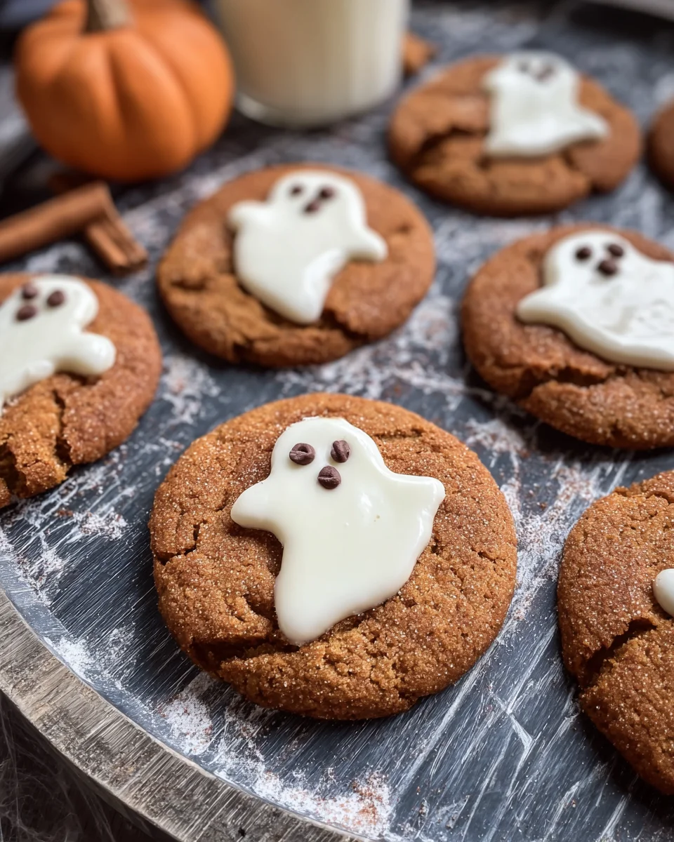 Ginger Molasses Ghost Cookies