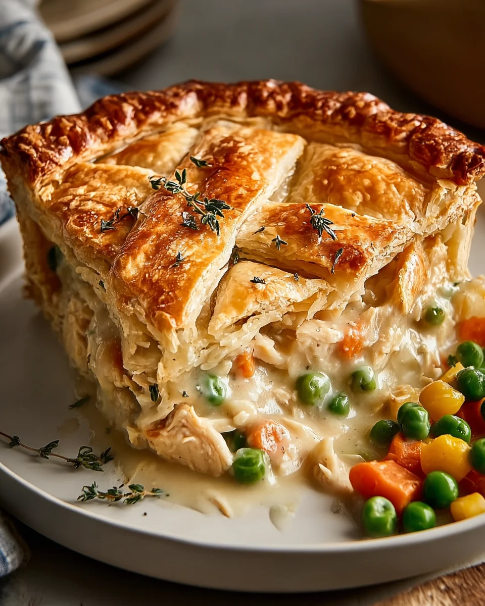 Golden Chicken Pot Pie with Buttery Crust