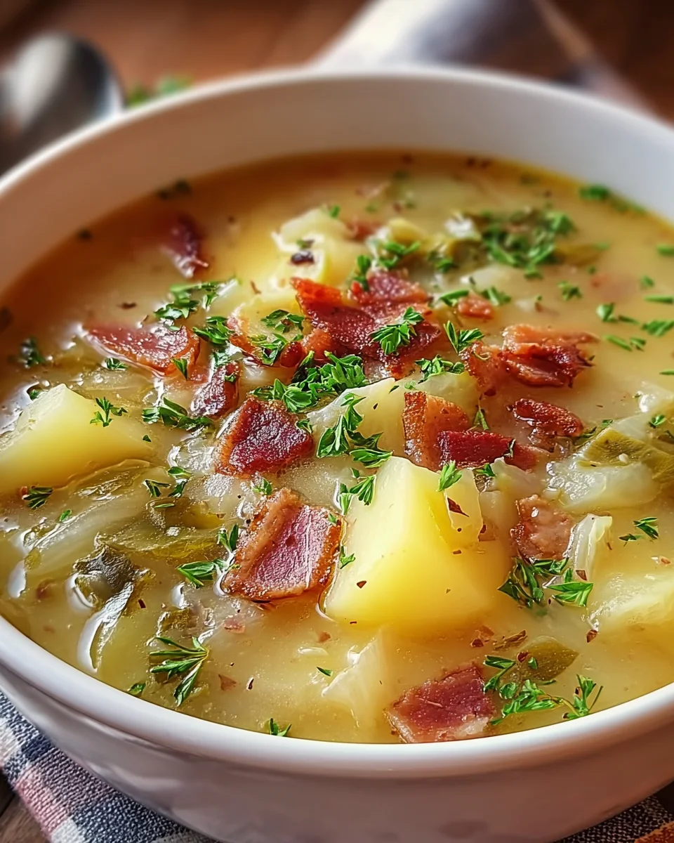Irish Bacon Cabbage and Potato Soup