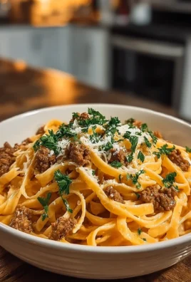 Savory Beef and Garlic Butter Linguine in Parmesan Cream