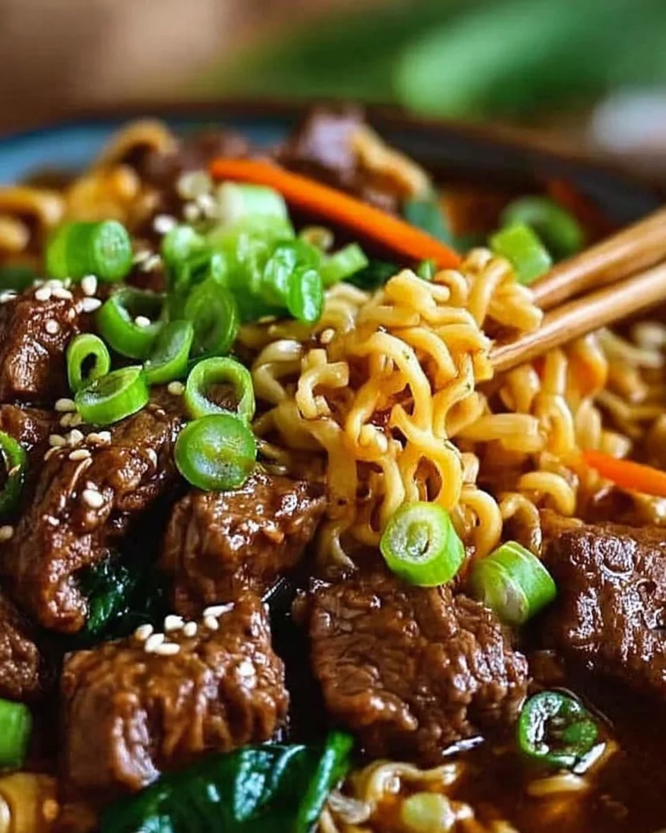Slow Cooker Beef Ramen Noodles