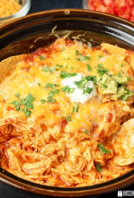 Slow Cooker Chicken Enchilada Casserole
