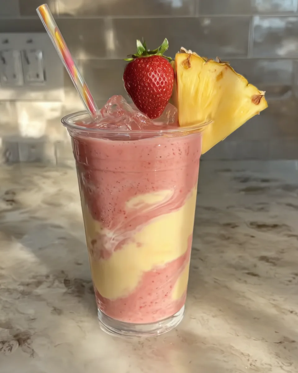 Strawberry pina colada smoothie