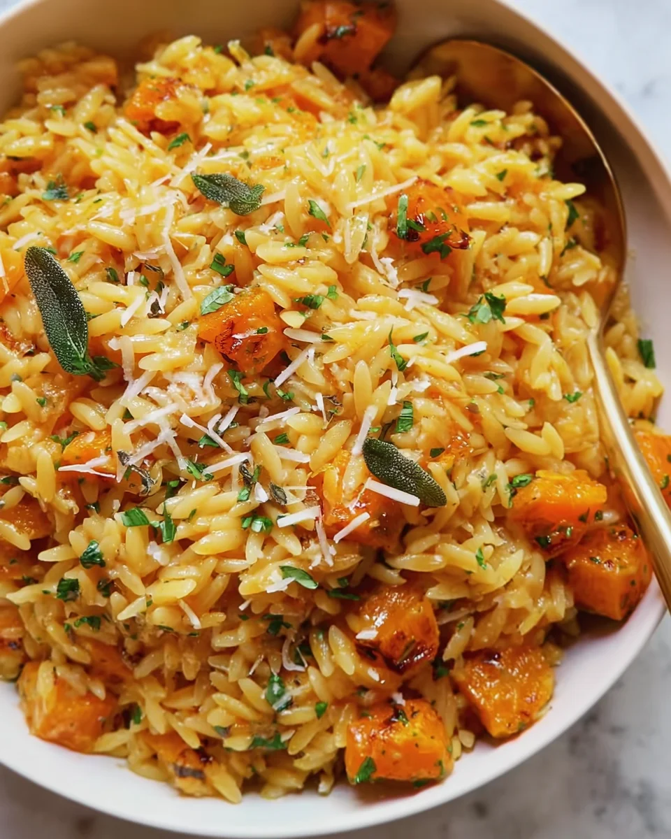 Brown butter Butternut squash & sage orzo