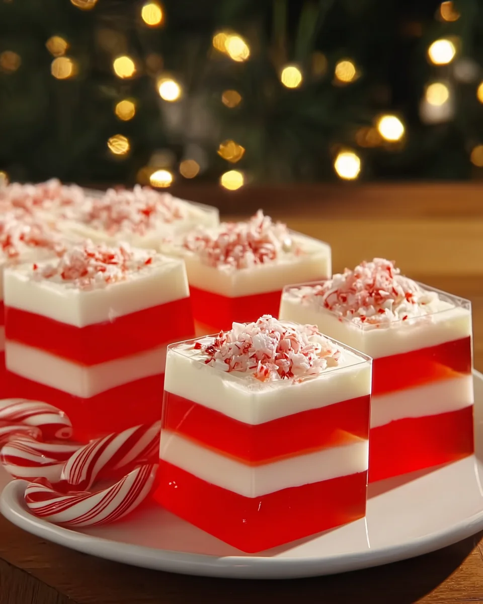 Candy Cane Jell-O Shots