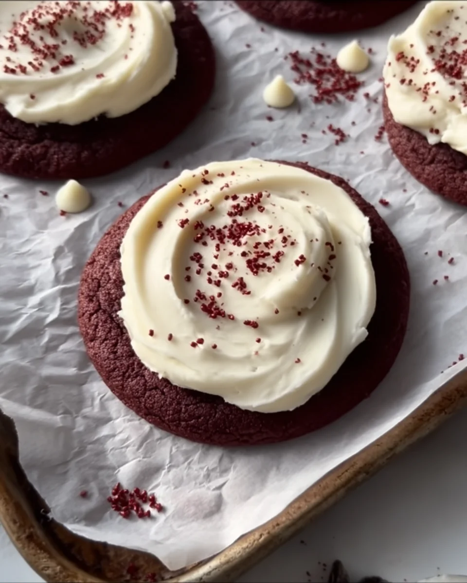 Crumbl Copy Cat Red Velvet Cupcake Cookies