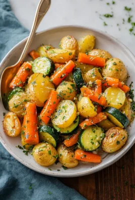 Garlic Herb Roasted Potatoes Carrots and Zucchini