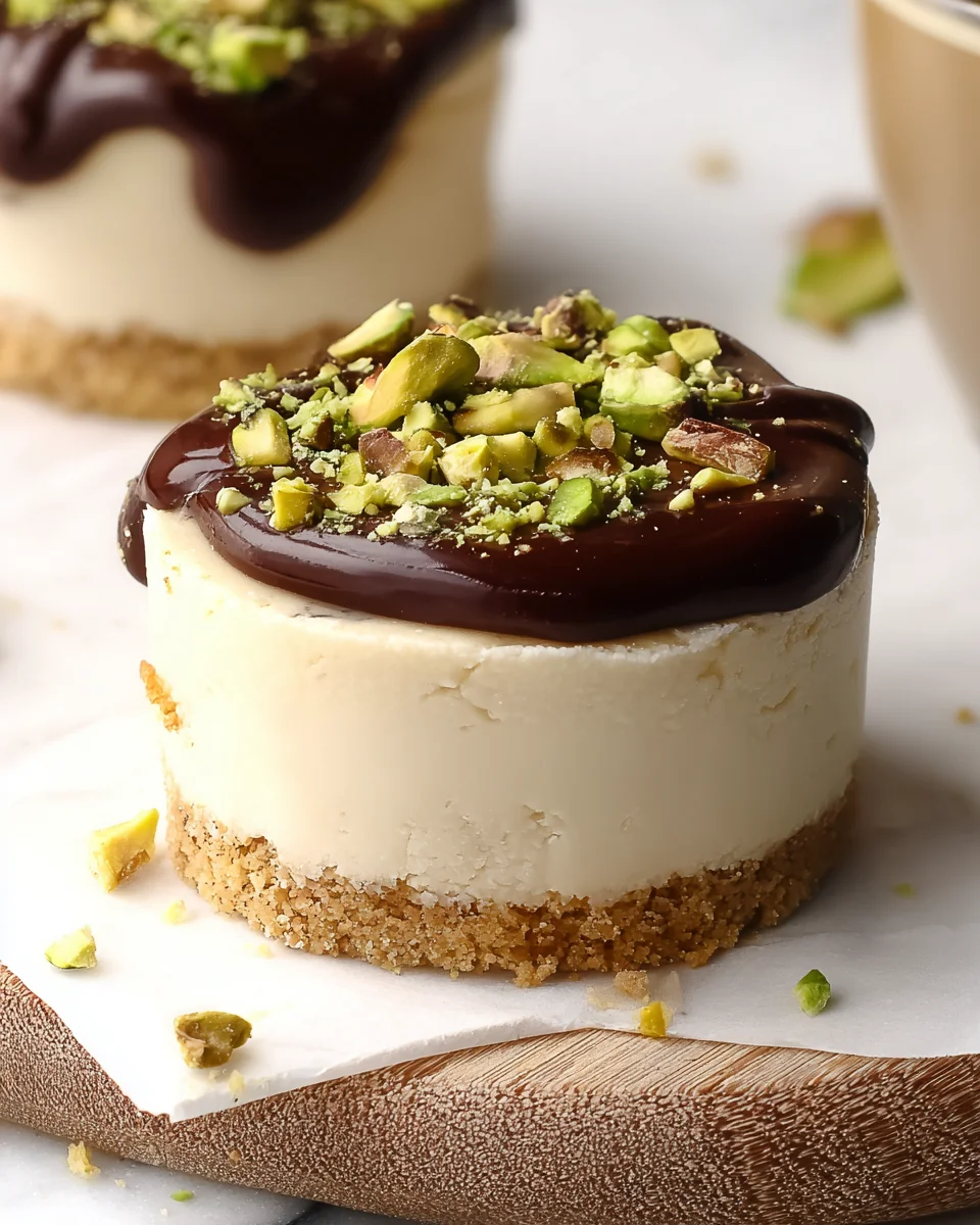 Pistachio and Coffee Mini Cheesecakes