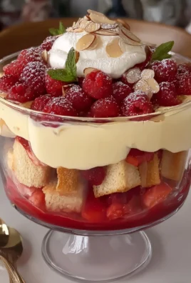 Raspberry and almond trifle