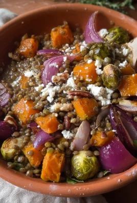Roasted Veggie Lentil Salad with Maple-Mustard Dressing