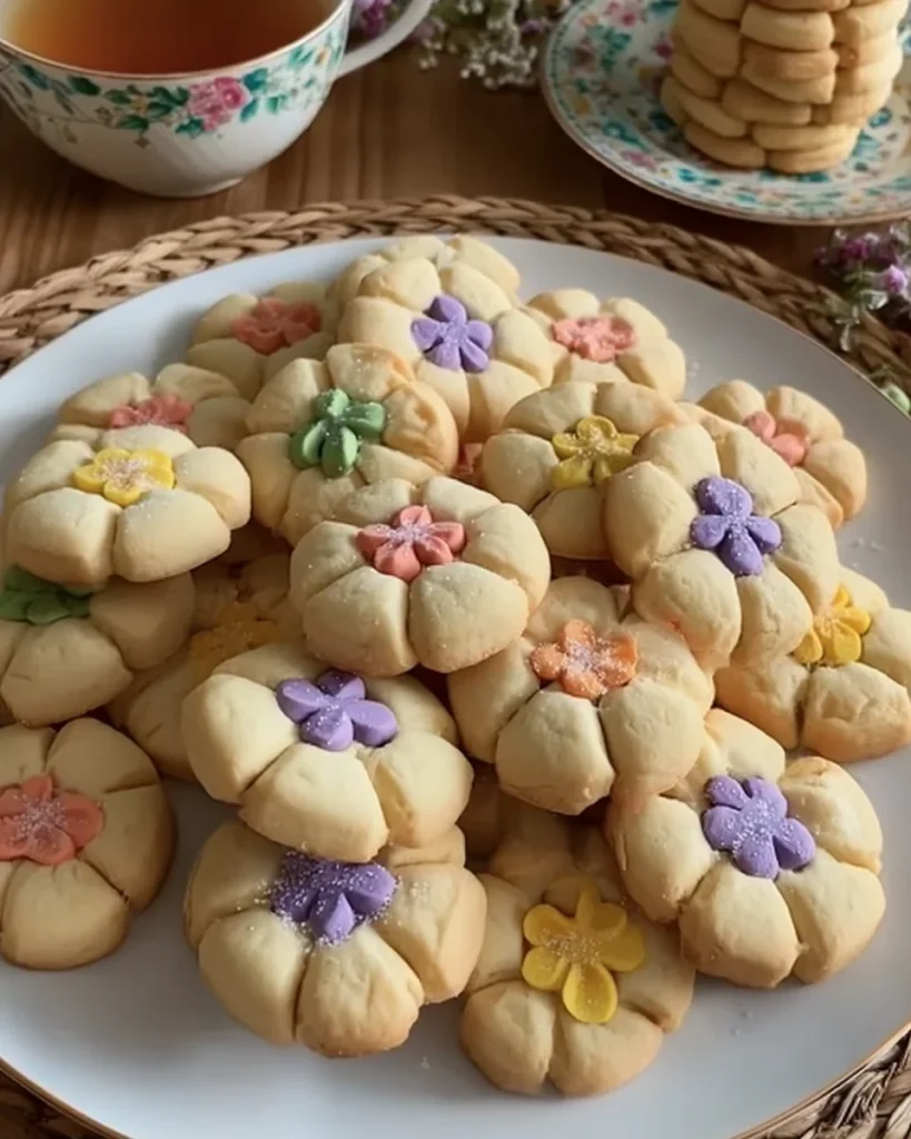 Spring Flower Shortbread Cookies