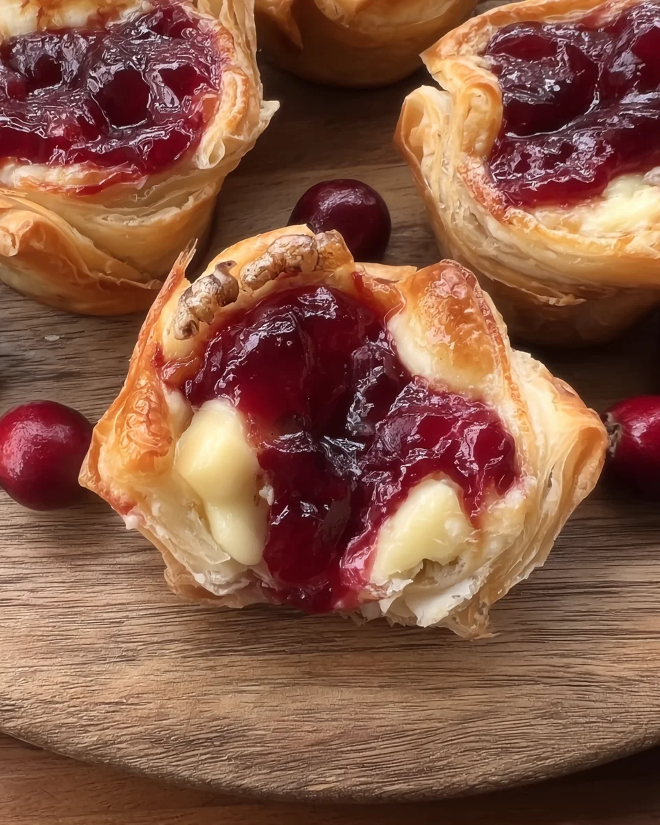 Three-ingredient Cranberry Brie Bites