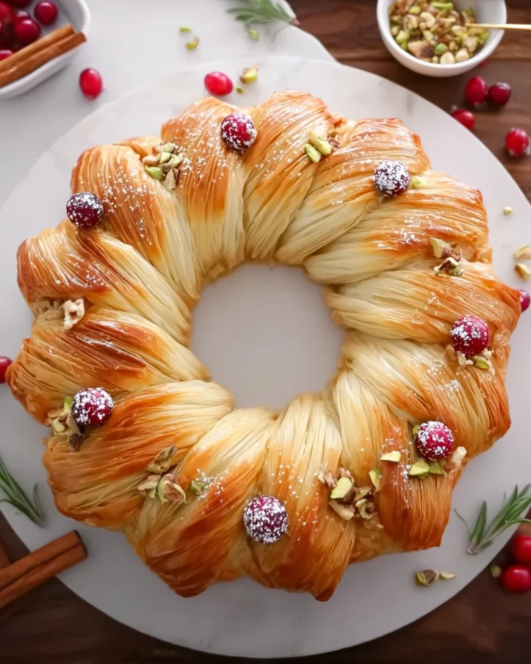 Baklava-Custard Christmas Wreath Recipe