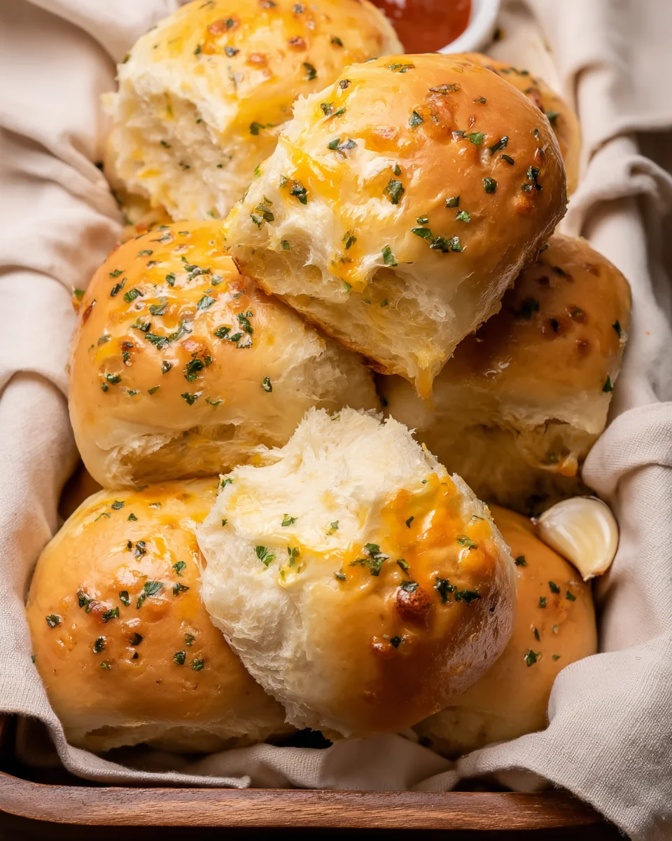 Cheesy Garlic Dinner Rolls
