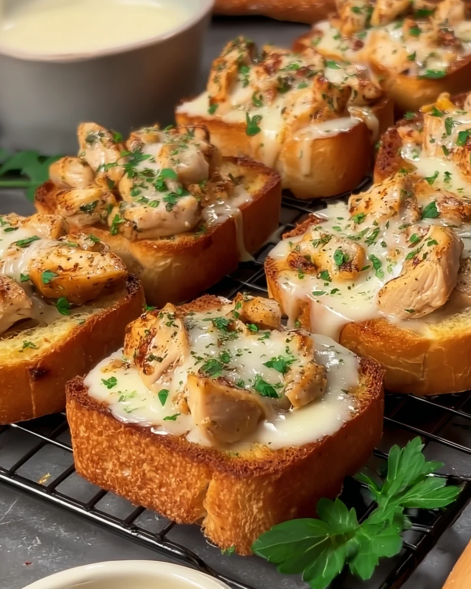 Chicken Alfredo Texas Toast
