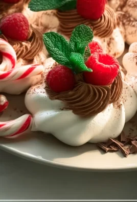 Choc-mint pull-apart pavlova