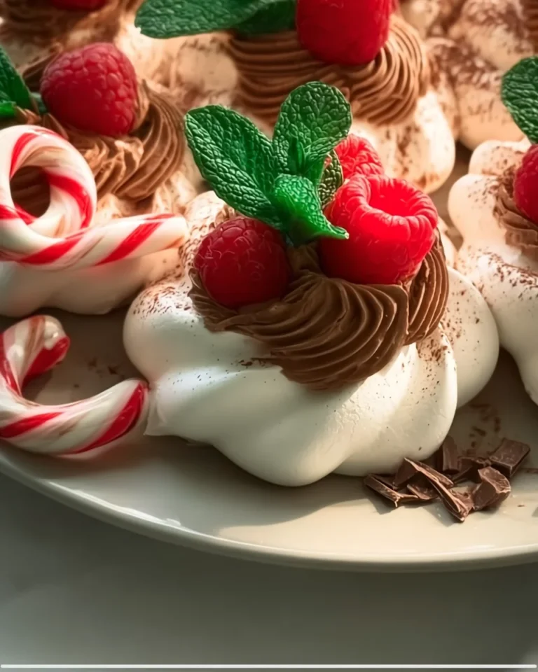 Choc-mint pull-apart pavlova