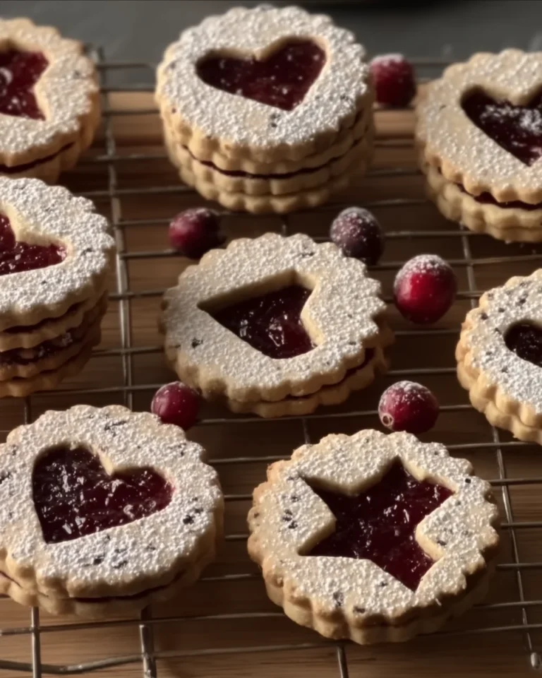 Cranberry Linzer Cookies