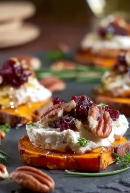 Cranberry, Pecan, Goat Cheese, Sweet Potato Bites