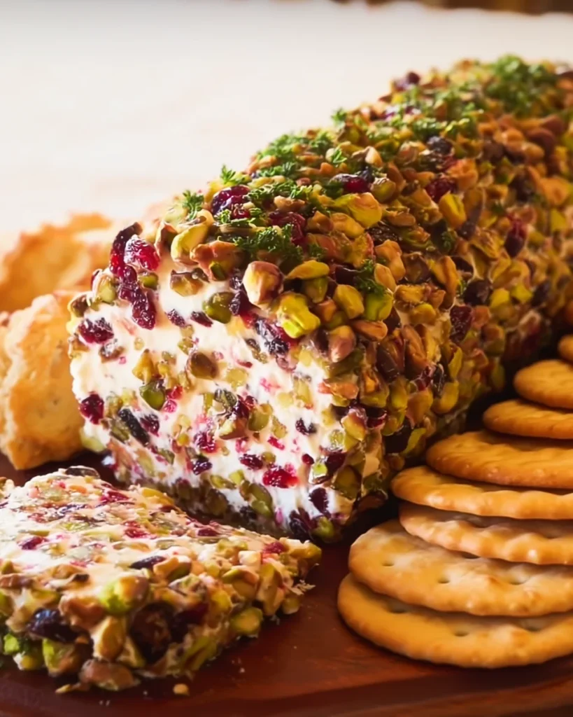 Cranberry Pistachio Cheese Log (10 minutes)