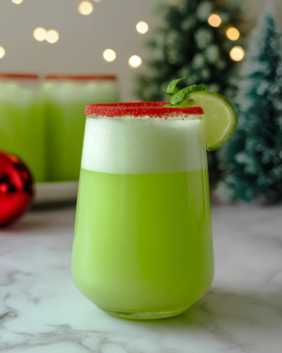 Non-Alcoholic Grinch Mocktail for Christmas
