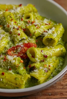 Pesto Rigatoni with Cherry Tomatoes