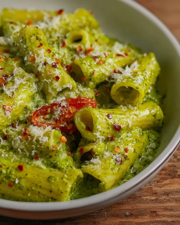 Pesto Rigatoni with Cherry Tomatoes
