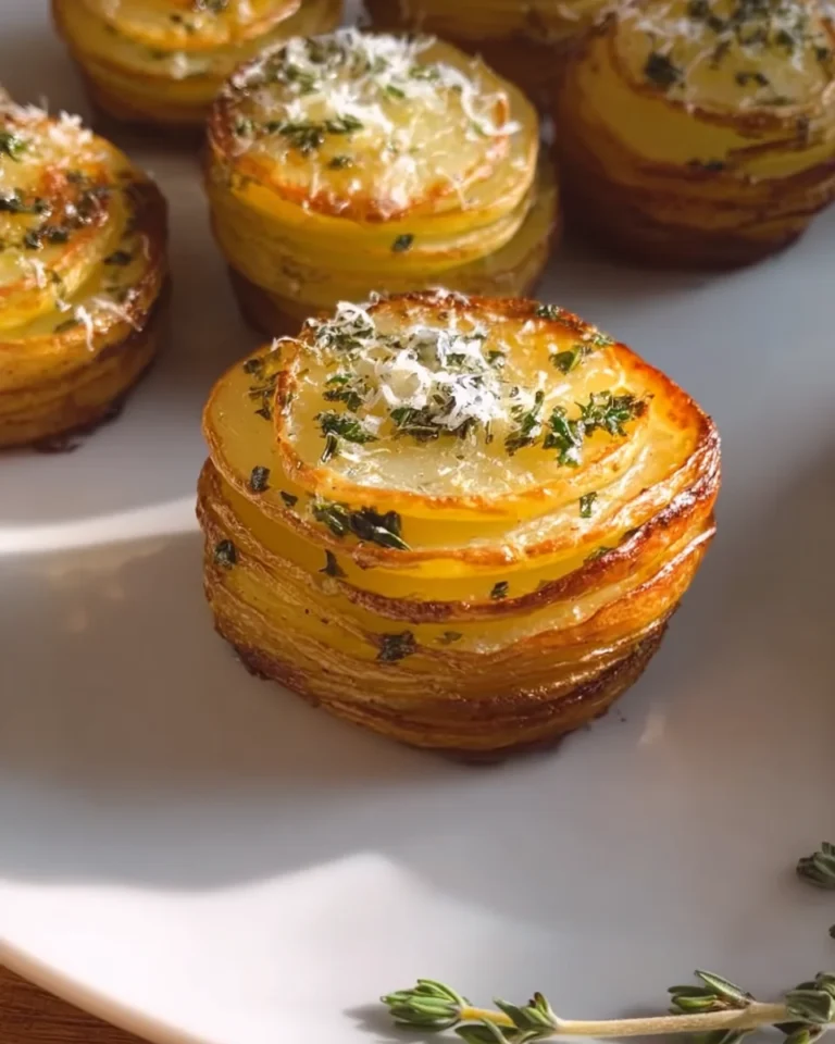 Potato Stacks with Garlic Herb Butter