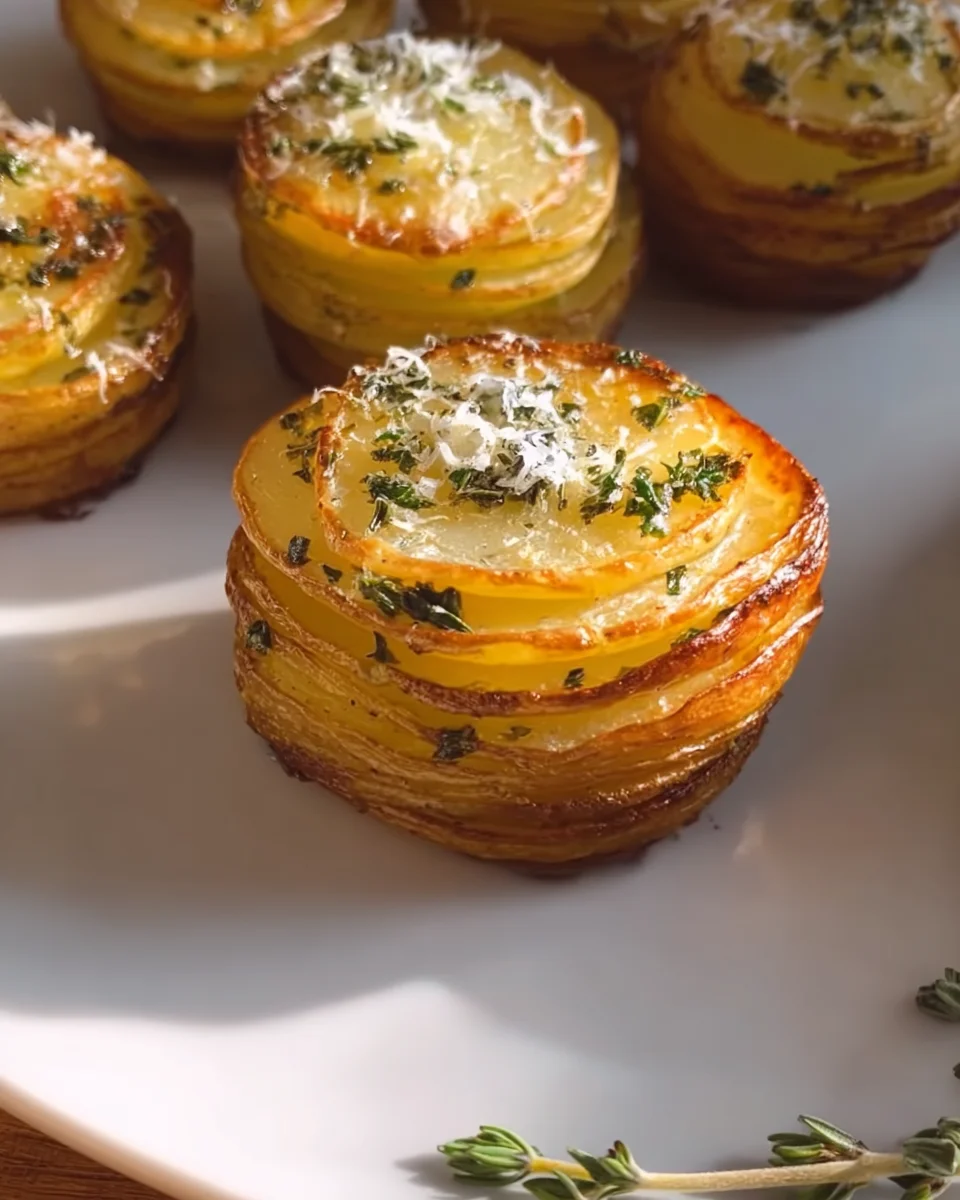Potato Stacks with Garlic Herb Butter