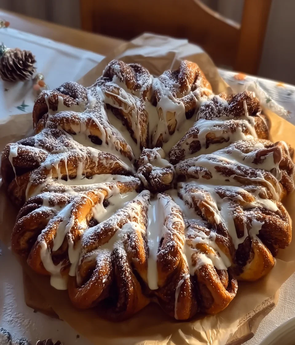 cinnamon roll pull apart snowflake