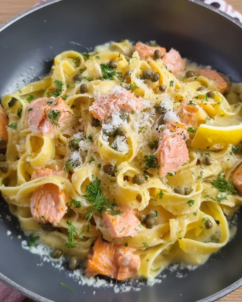 15-Minute Creamy Lemon Salmon Pasta