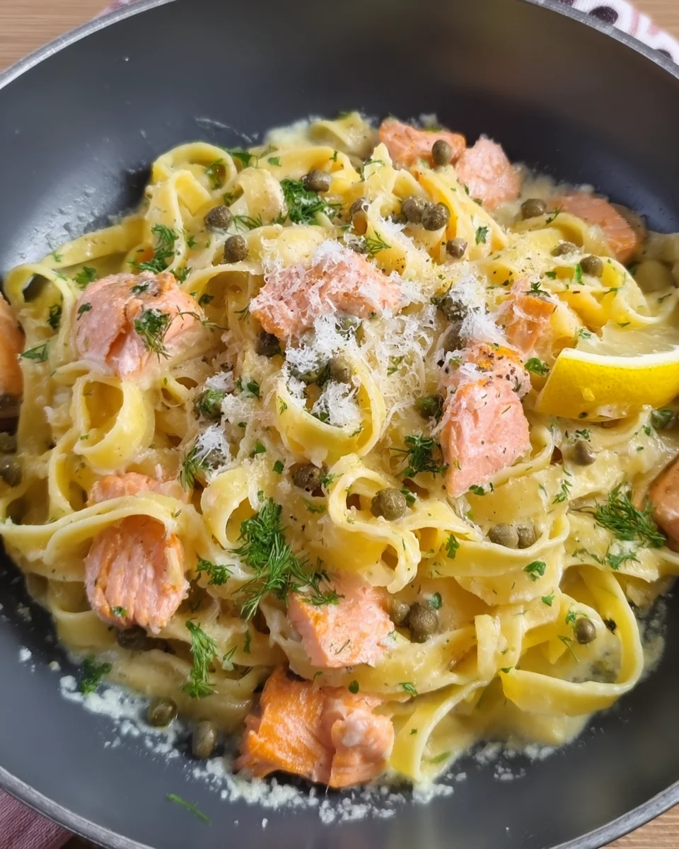 15-Minute Creamy Lemon Salmon Pasta