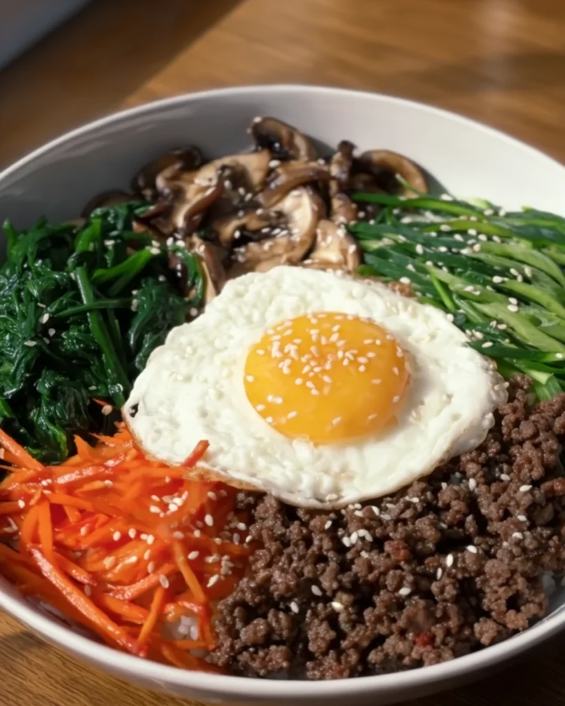 Bibimbap with Ground Beef