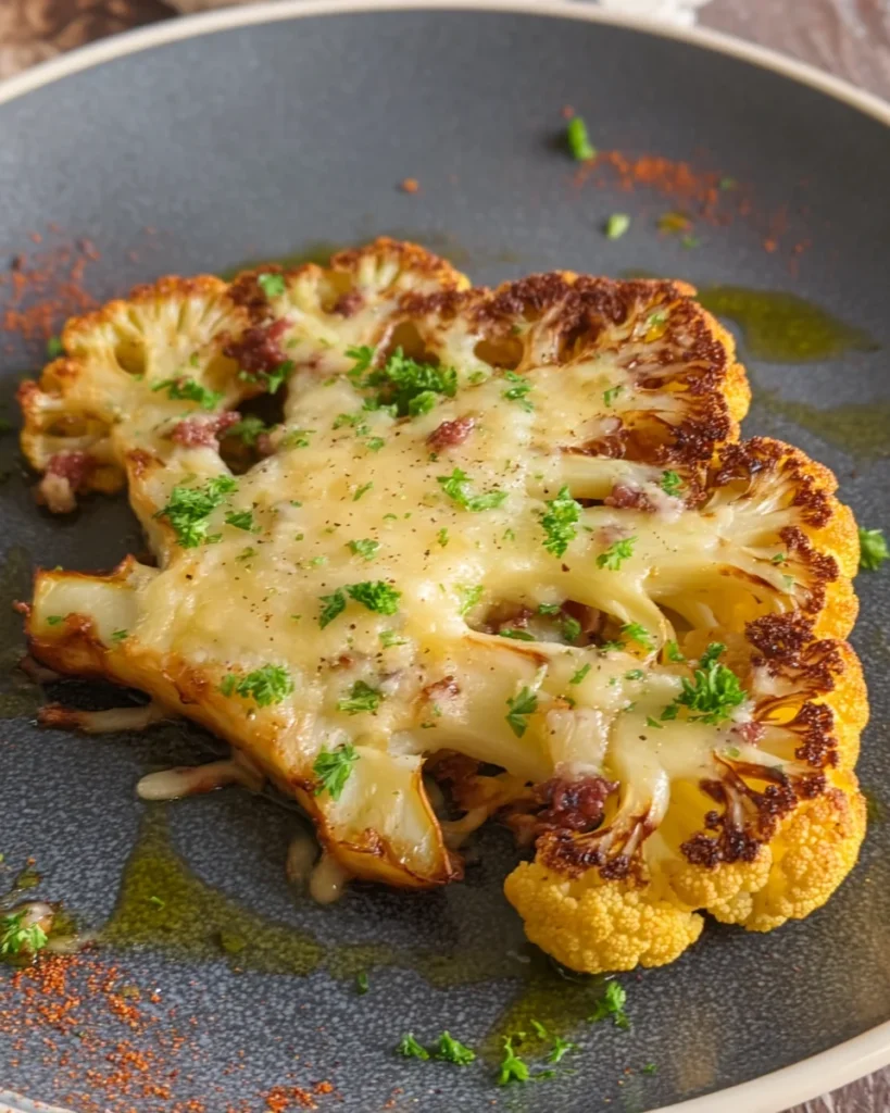 Cheesy cauliflower steaks