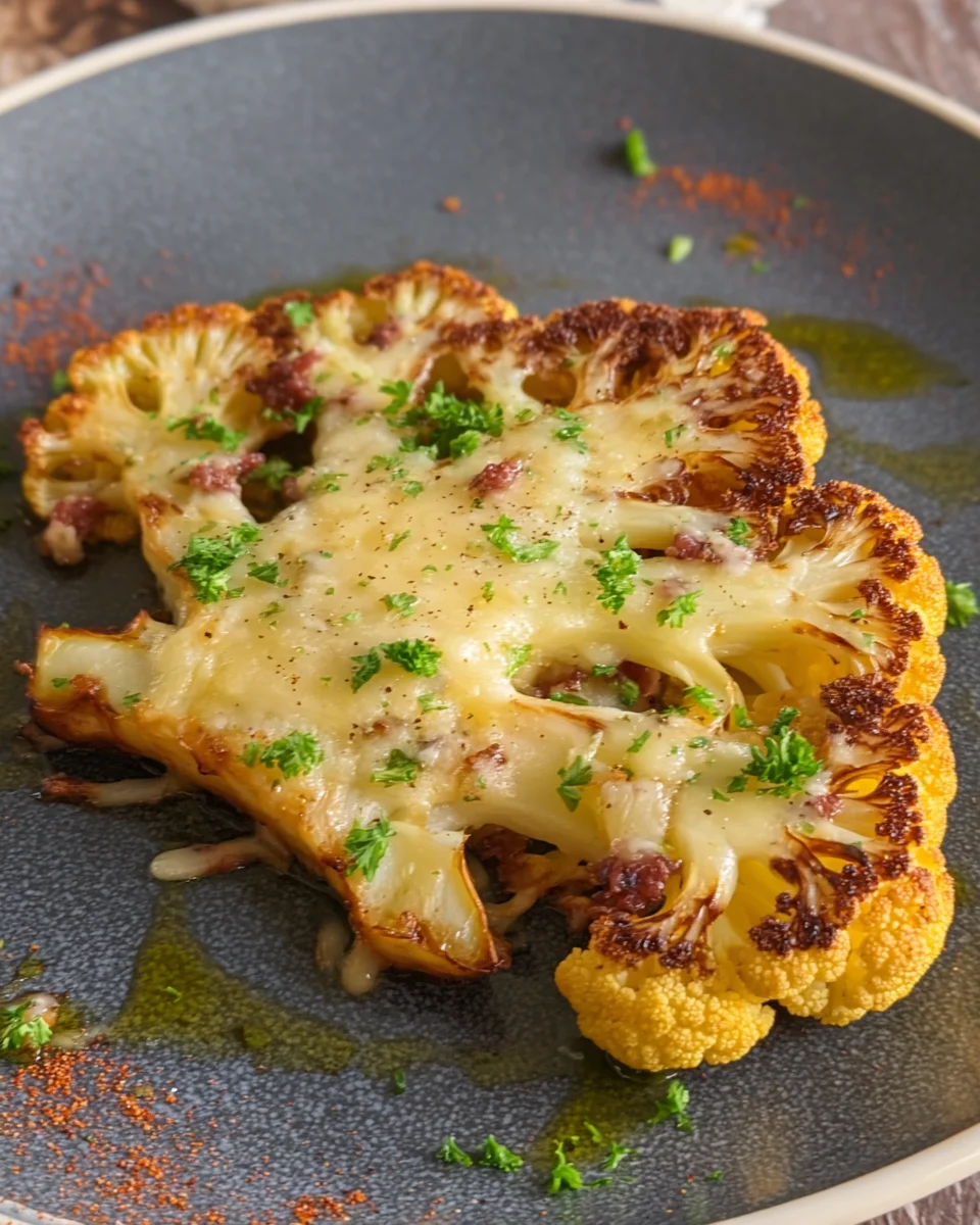 Cheesy cauliflower steaks