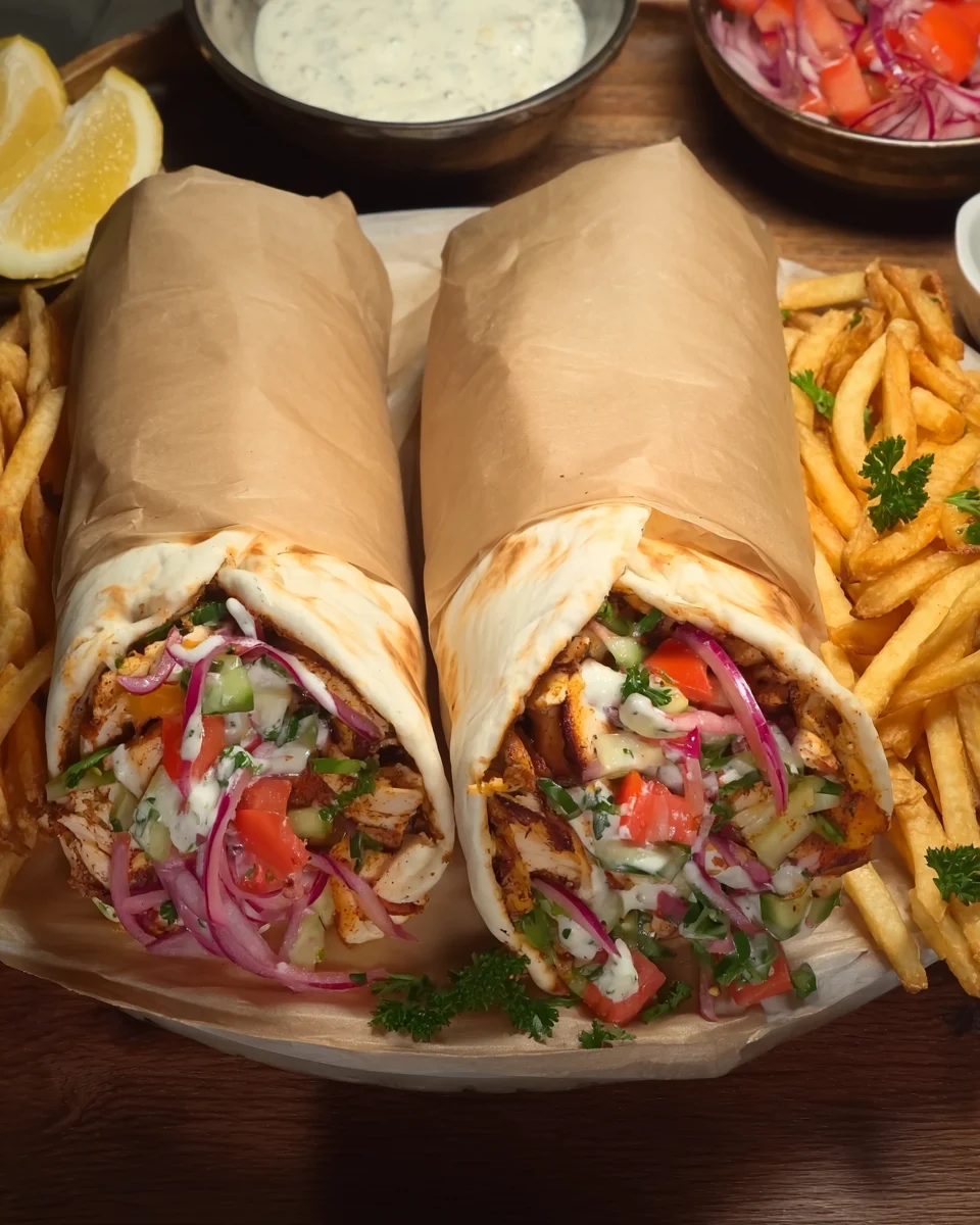 Chicken Sharwama Wrap with garlic sauce