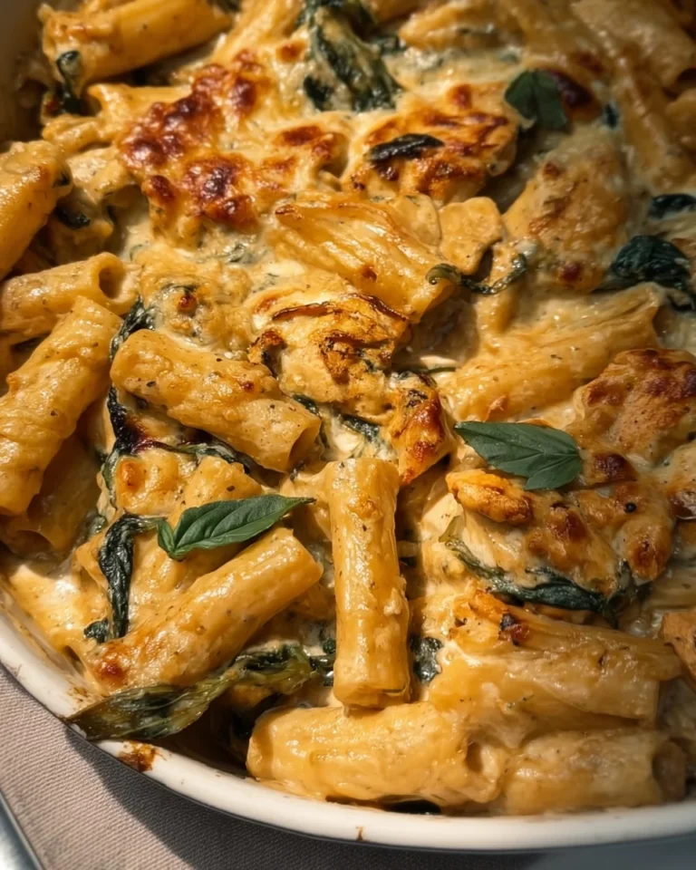 Creamy Pesto Chicken Pasta Bake