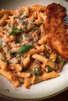 Creamy Rose Pasta & Crispy Chicken Delight