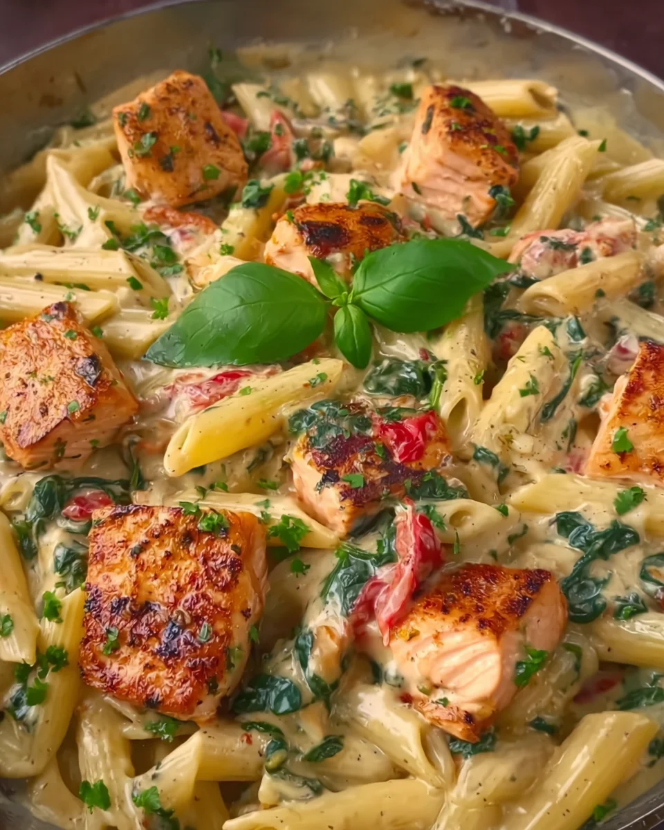 Creamy Tuscan Salmon Penne