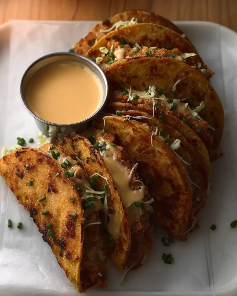 Crispy Chicken Alfredo Tacos