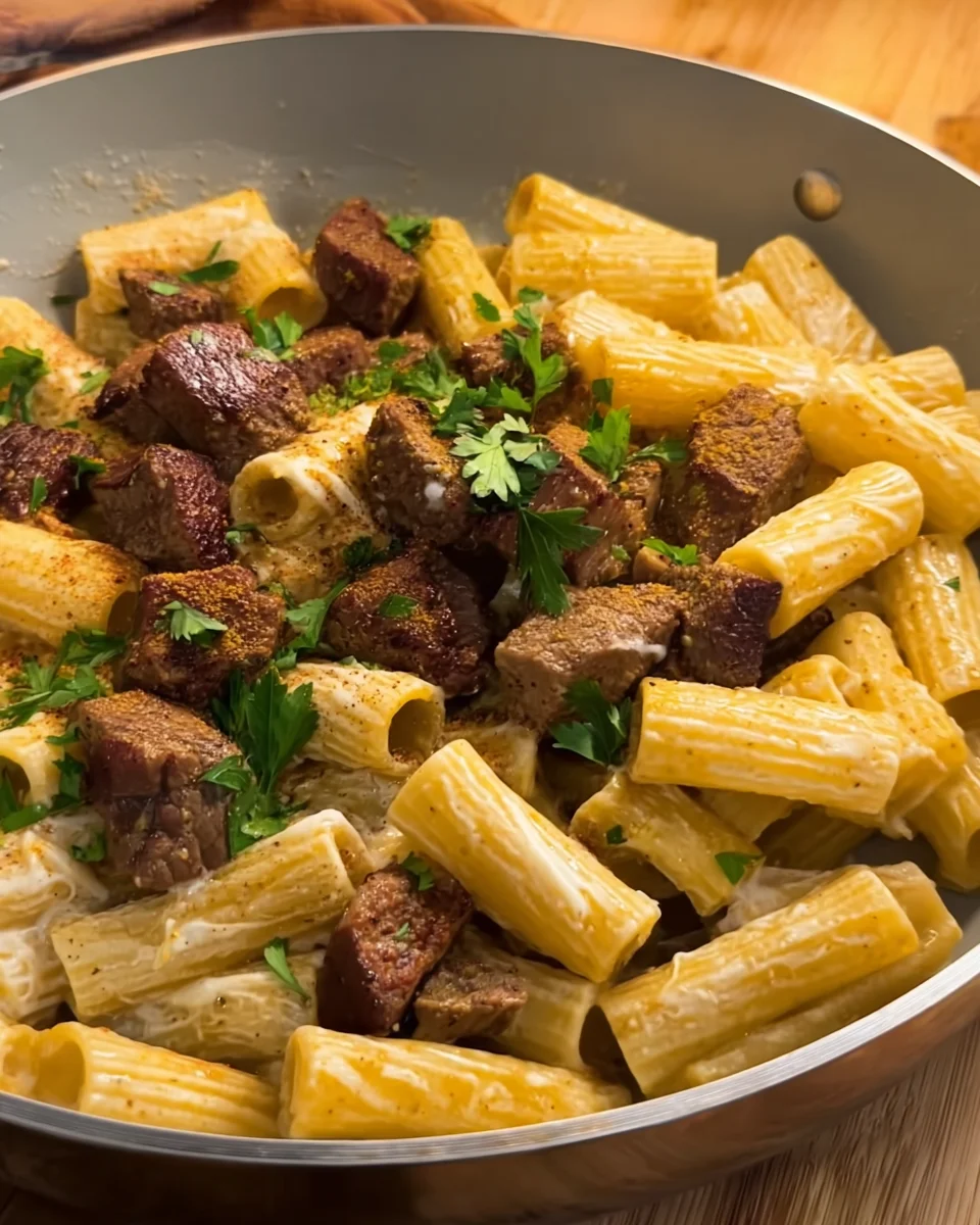 Garlic Butter Steak Rigatoni