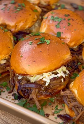 Garlic Pulled Beef Sliders