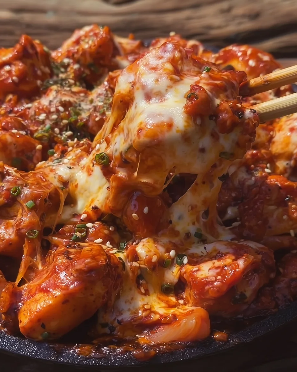 Korean Fire Chicken With Cheese (Cheese Buldak)