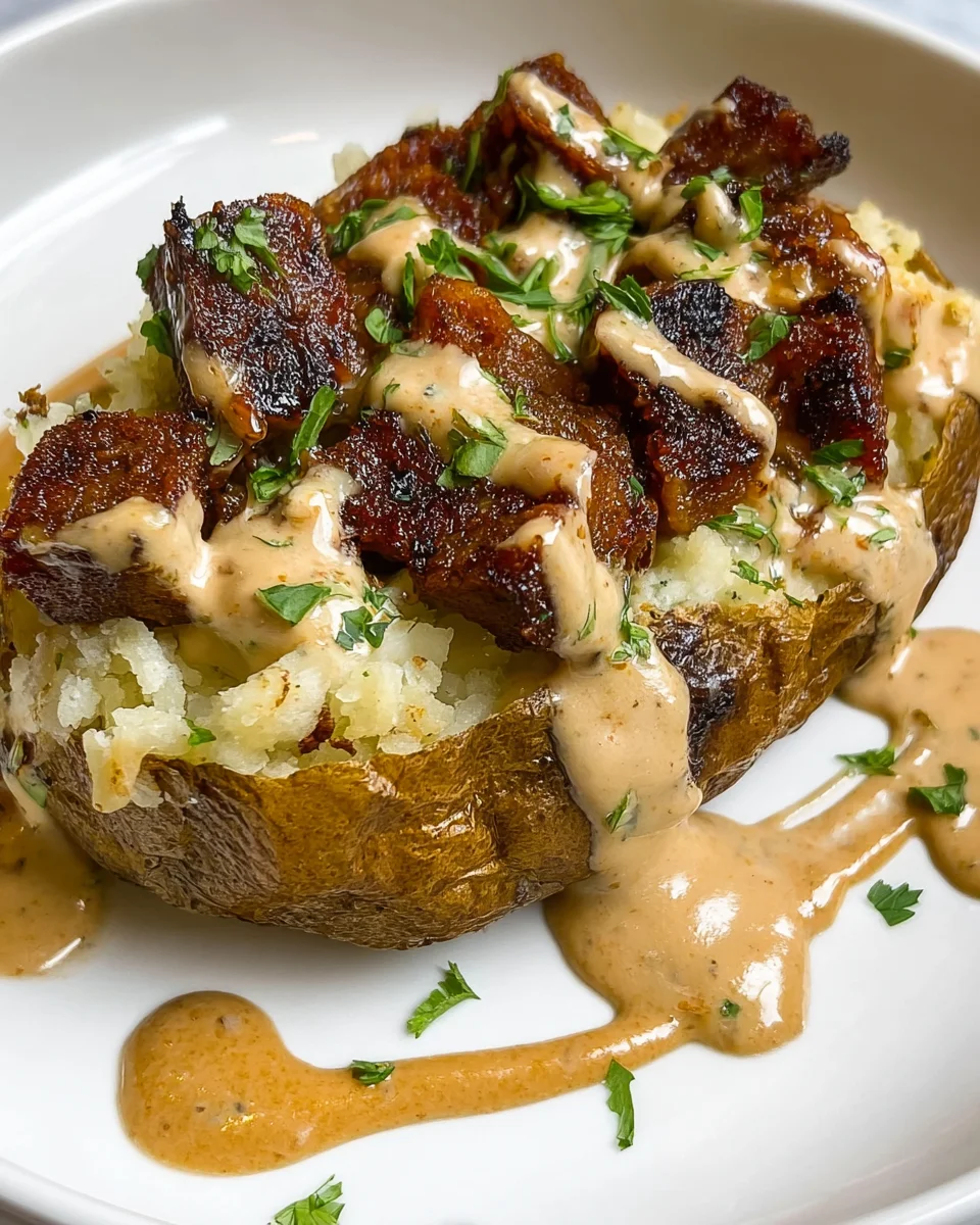 Loaded Baked Potato with Steak Bites
