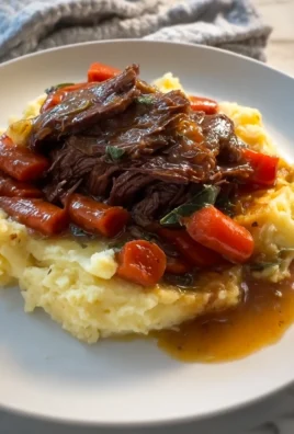maple balsamic pot roast with mashed potatoes