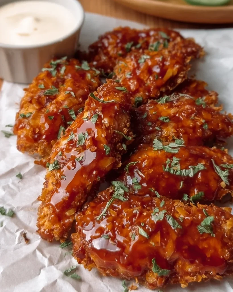AIR FRYER CRISPY HONEY SRIRACHA BBQ CHICKEN TENDERS
