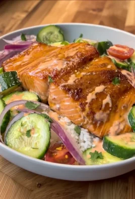 Air Fryer Bang Bang Salmon with Cucumber Salad