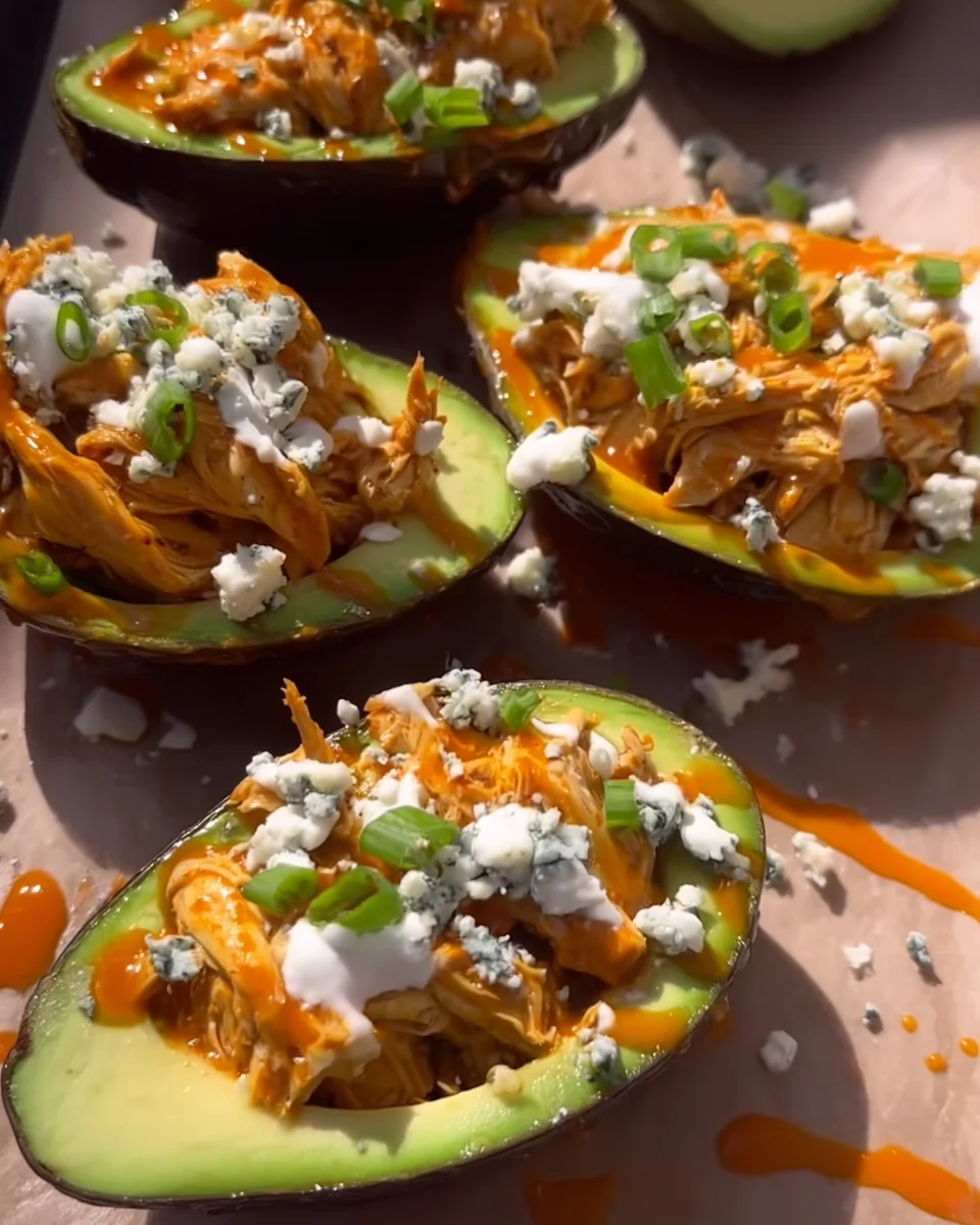 Buffalo Chicken Stuffed Avocados