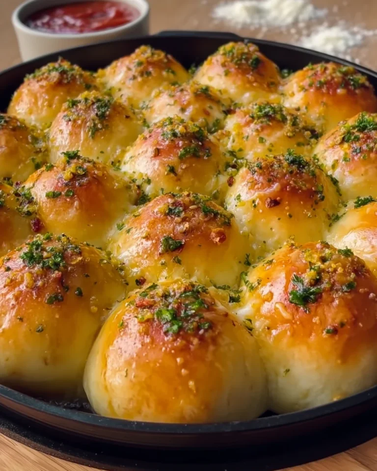 Cheese stuffed garlic bread balls